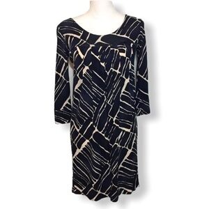 Navy Blue Abstract Print Banana Republic Dress